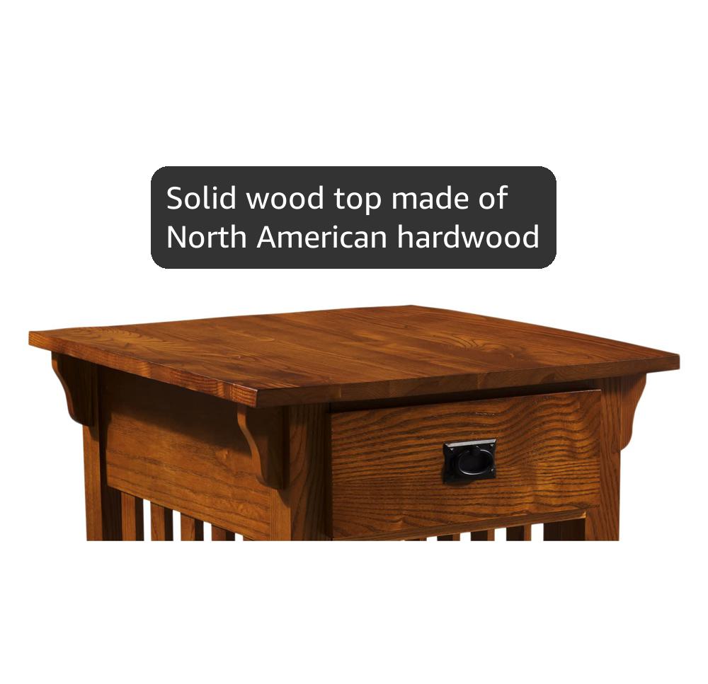 Amazon.com: Leick Home Mission End Table, Solid Wood, 1 Storage